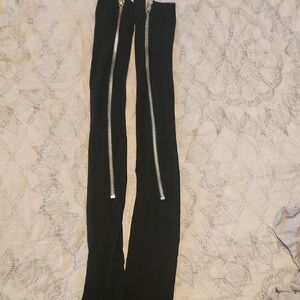 Black Socks with Silver Zippers